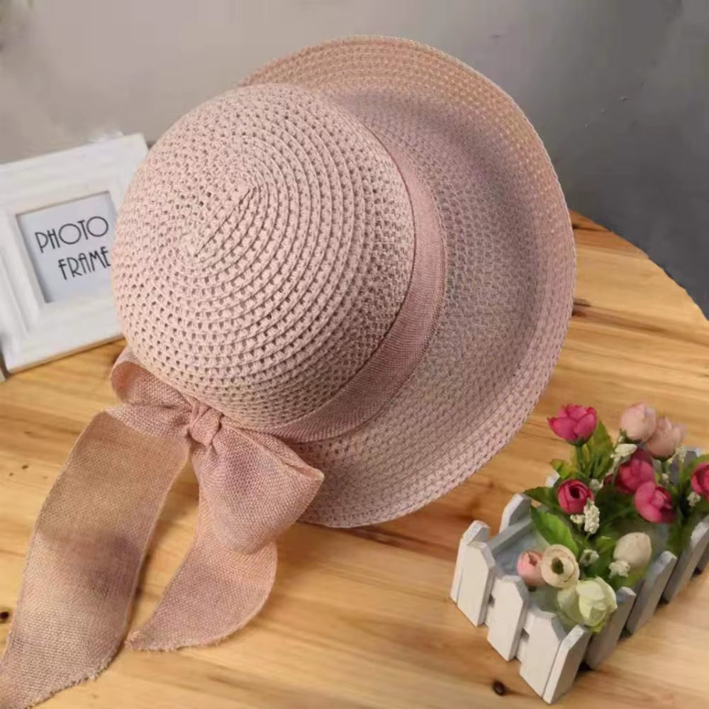 Women'S Summer Hat Beach Outing Sun Hat Straw Hat Foldable Straw Hat Woman Travel Female Vacation UV Protection Visor Hat