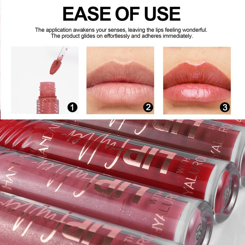  Luxé Pink Lip Gloss Balm – Tinted Lip Oil with Hydrating, Plumping & High-Shine Formula – Vegan & Non-Sticky