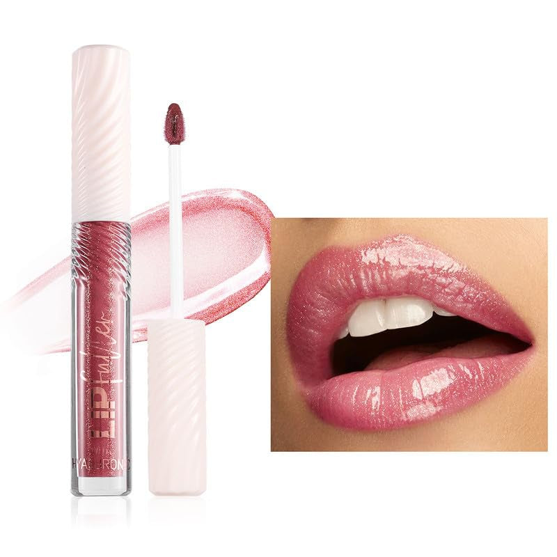 Pink Lip Gloss Balm, Nourishing Tinted Lip Oil Hydrating Lip Gloss, High Pigmented Plumping Lip Gloss, Moisturizing & Conditioning Formula, High-Shine Non-Sticky Lip Stain Vegan Lip(05#)